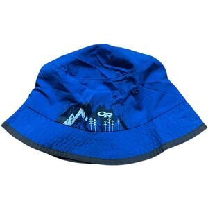 Ocean Pacific Boys Blue Bucket Hat Mountain Scene Size Large L 6-12Y